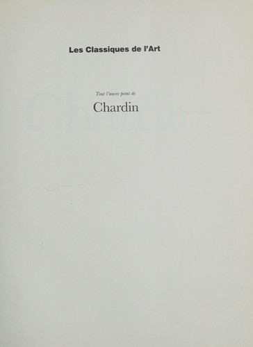Cover of Tout l'œuvre peint de Chardin