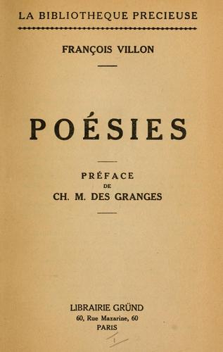 Cover of Poésies