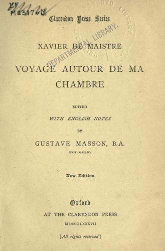 Cover of Voyage autour de ma chambre