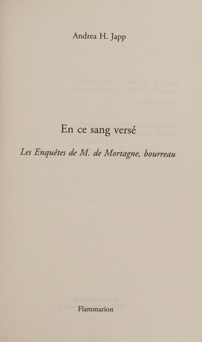 Cover of En ce sang versé