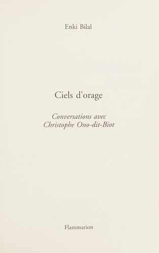 Cover of Ciels d'orage
