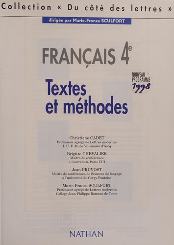 Cover of francais 4 textes et methodes