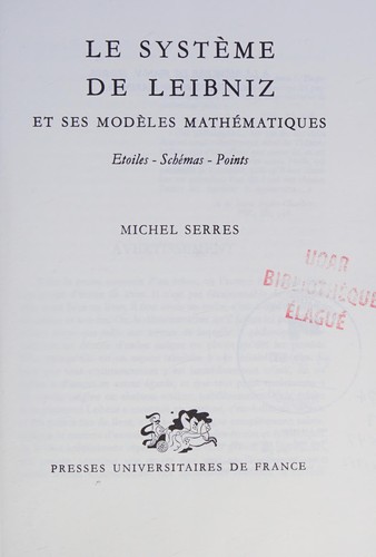 Cover of Le système de Leibniz et ses modèles mathématiques