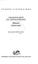 Cover of François-René de Chateaubriand, Mémoires d'outre-tombe
