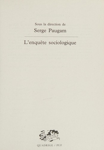 Cover of L'enquête sociologique