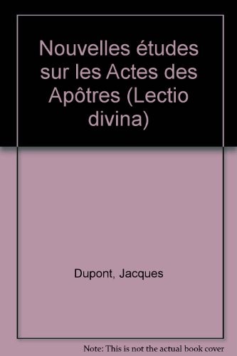 Cover of Nouvelles études sur les Actes des apôtres