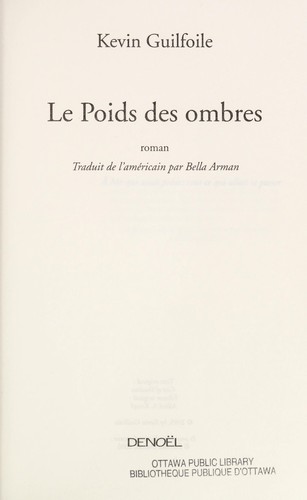 Cover of Le poids des ombres
