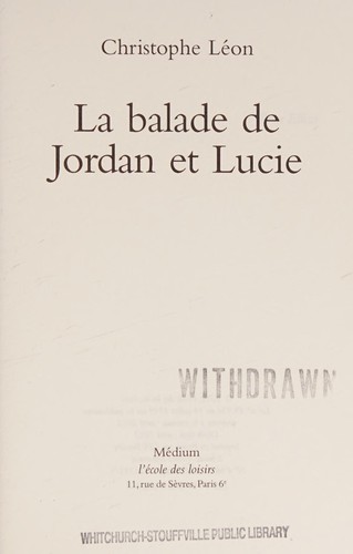 Cover of La balade de Jordan et Lucie
