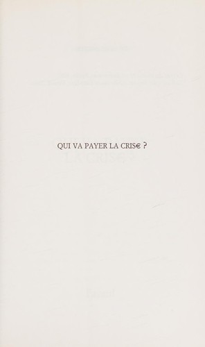Cover of Qui va payer la crise?