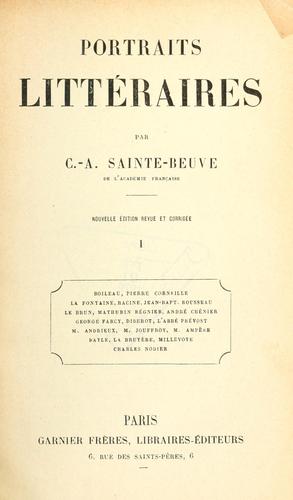 Cover of Portraits littéraires