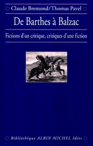 Cover of De Barthes à Balzac