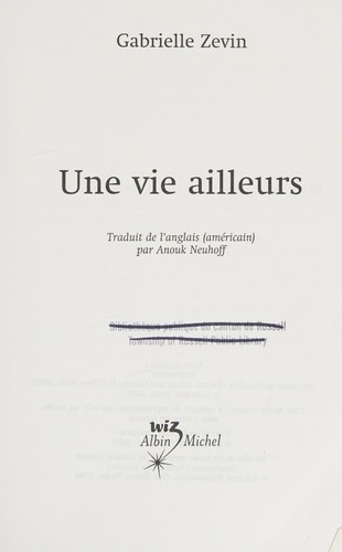 Cover of Une vie ailleurs
