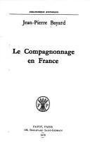 Cover of Le compagnonnage en France