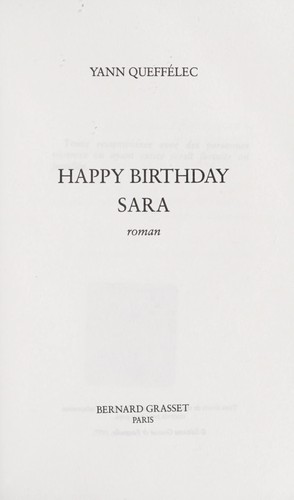 Cover of Happy birthday, Sara