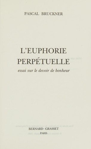 Cover of L'Euphorie perpétuelle