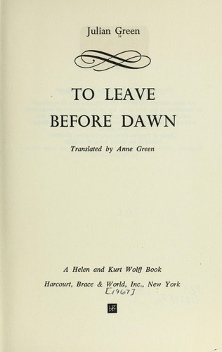 Cover of Partir avant le jour
