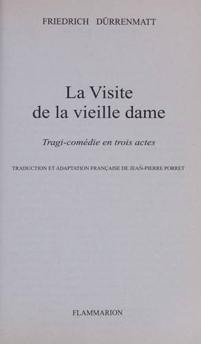 Cover of La visite de la vieille dame