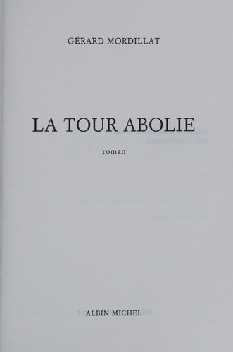 Cover of La Tour abolie