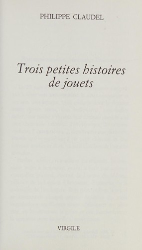 Cover of Trois petites histoires de jouets