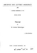 Cover of Nerval et le roman historique