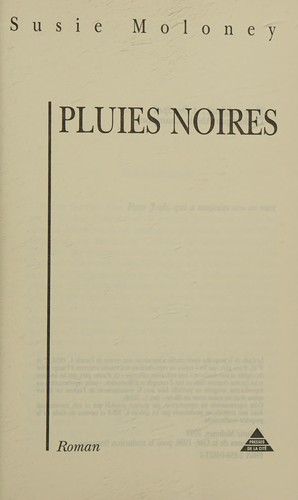Cover of Pluies noires