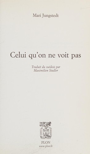 Cover of Celui qu'on ne voit pas
