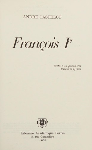 Cover of François Ier