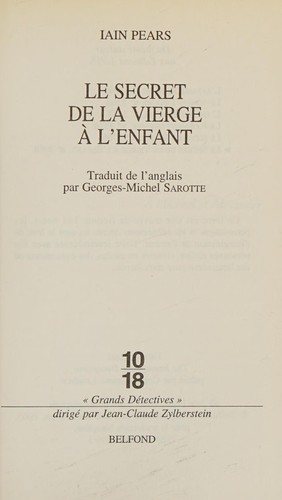 Cover of Le secret de la Vierge à l'enfant (French Edition)