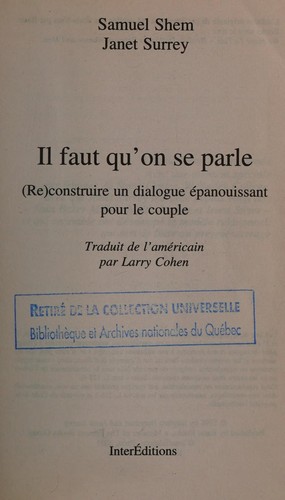 Cover of Il faut qu'on se parle