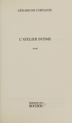 Cover of L' atelier intime