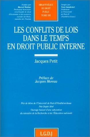 Cover of Les conflits de lois dans le temps en droit public interne