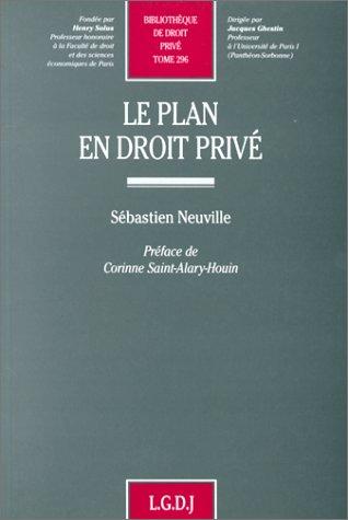 Cover of Le plan en droit privé