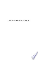 Cover of La révolution perdue