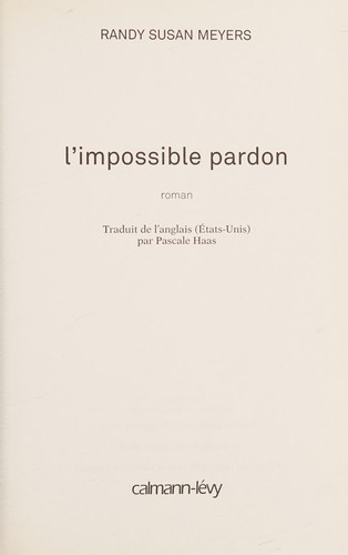 Cover of L'impossible pardon