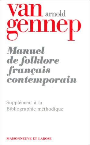 Cover of Manuel de folklore français contemporain