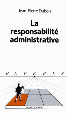 Cover of La responsabilité administrative