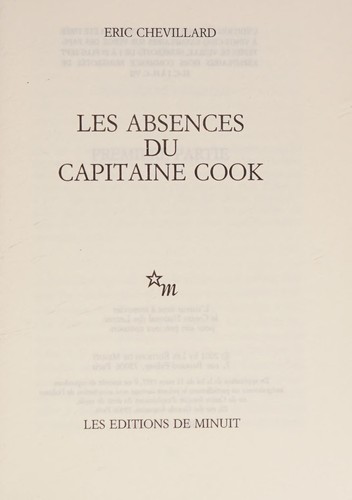 Cover of Les absences du Capitaine Cook