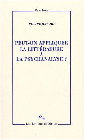 Cover of Peut-on appliquer la littérature à la psychanalyse?