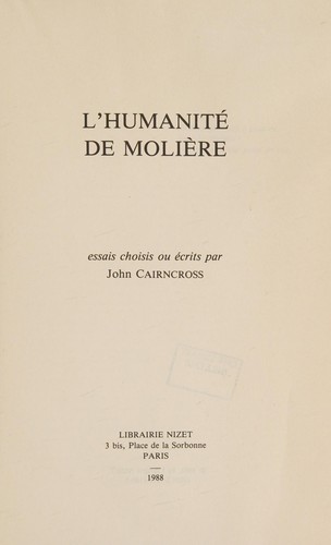 Cover of L'Humanité de Molière