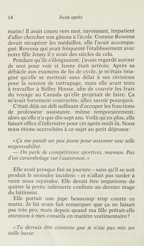 Cover of Juste après (Petite collection Lattès) (French Edition)