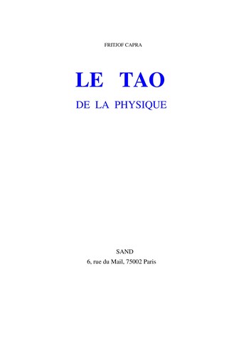Cover of Tao de la physique