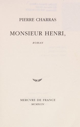 Cover of Monsieur Henri