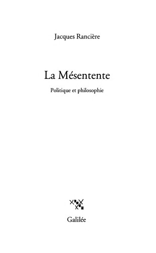 Cover of La mésentente