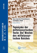 Cover of Toponyme der mittelassyrischen Texte: Der Westen des mittelassyrischen Reiches