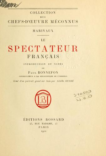 Cover of Le Spectateur français