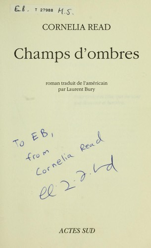 Cover of Champs d'ombres