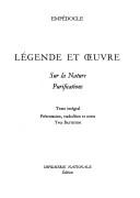 Cover of Légende et oeuvre