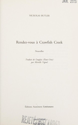 Cover of Rendez-vous à Crawfish Creek
