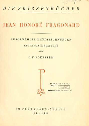 Cover of Jean Honoré Fragonard