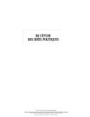 Cover of De l'étude des idées politiques